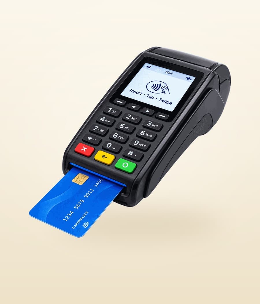 The speed point card machine in branch - insert, tap or swipe
